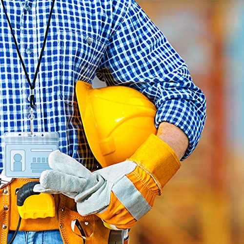 50 Clear Plastic Horizontal Name Tags Badge ID Card Holders and 50