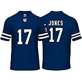 Custom Mens/Youth Football Stitched T-Shirt for Sports Fan Blue No Brand/Logos