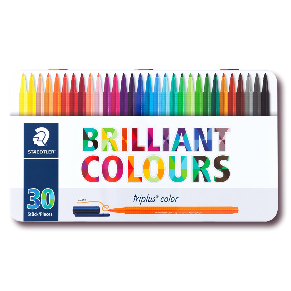 Triplus 323 1.0 mm Colour Fibre Tip Pen - Assorted Colours (Pack of 30)