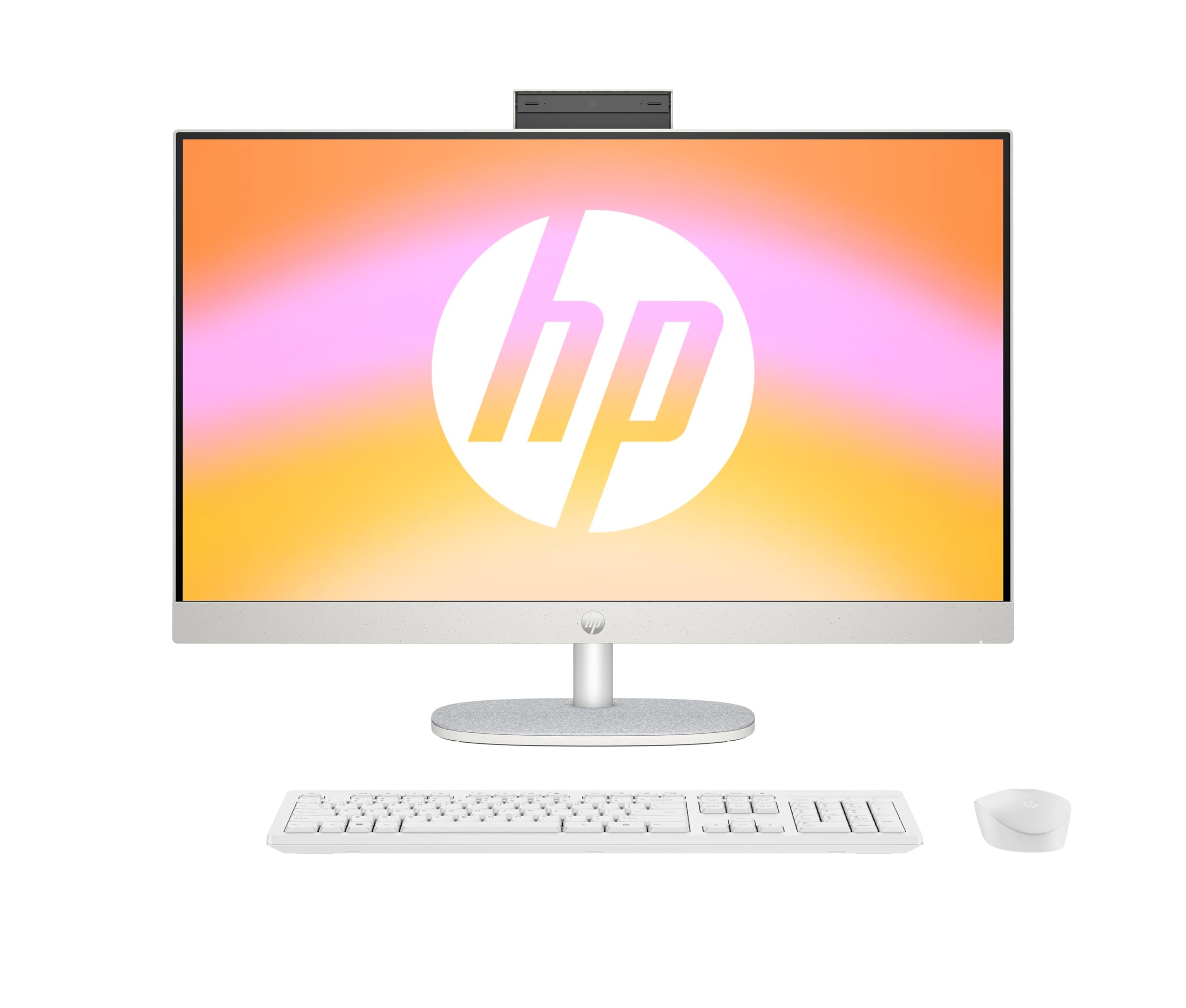 HP All-in-One Desktop-PC | 27" FHD Display | AMD Ryzen™ 5 7520U | 16 GB DDR5 RAM | 1 TB SSD | AMD Radeon™-Grafikeinheit | Windows 11 Home | Weiß