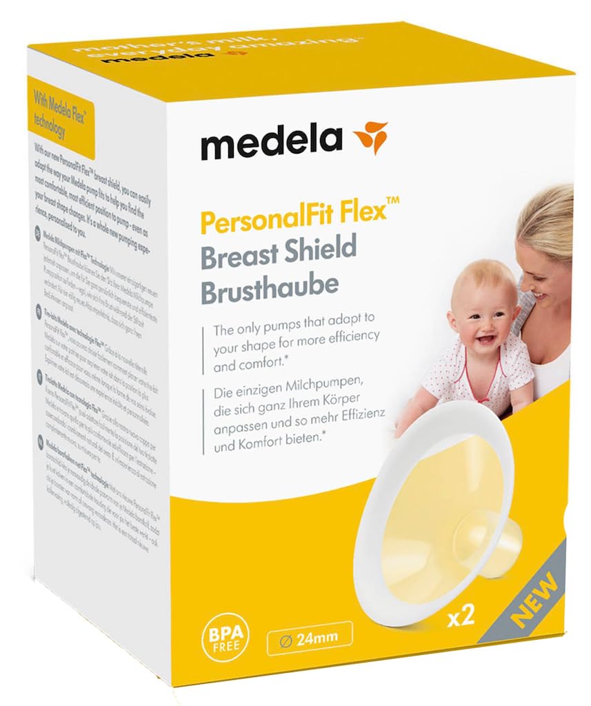 Medela PersonalFit Flex Breast Shields - More Milk and More Comfort While Pumping, for use with Any Medela Breast Pump, Size M
