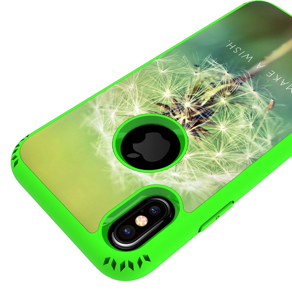 iPhone X Case, MagicSky Shockproof Slim Corner Protection with Resilient Shock Absorption Rubber Protective Case Cover for Apple iPhoneX - Dandelion