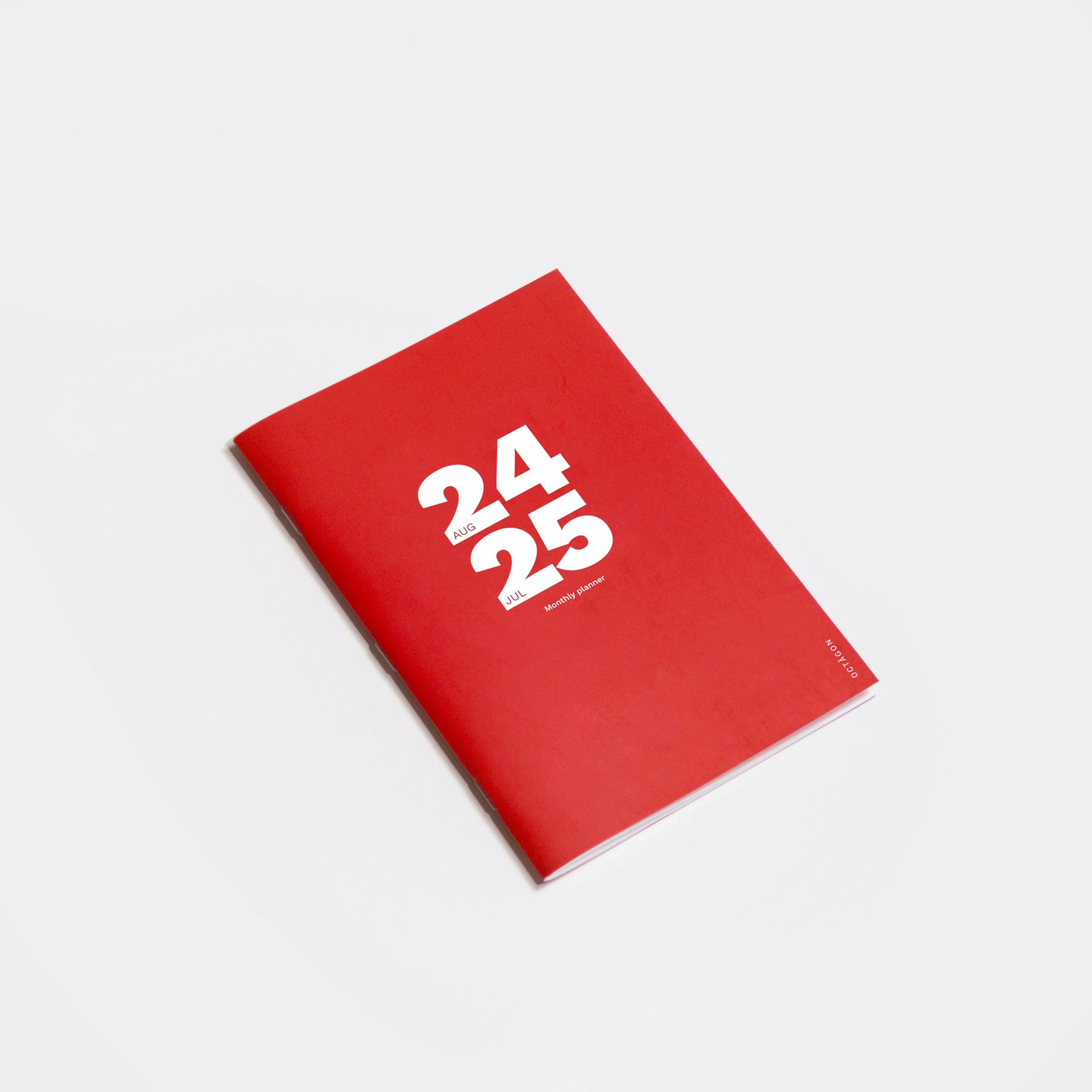 OCTÀGON DESIGN | 2024/2025 Small Monthly Planner similar A5 - Monthly Planner - 12, August 2024 / July 2025-13 Pages for Notes - Soft Cover - Red — image 1