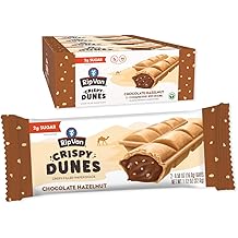Rip Van Crispy Dunes Vegan Chocolate Hazelnut Wafer Sticks &ndash; Low-Calorie Keto Snack with Hazelnut Cream Filling, 90 Calories,