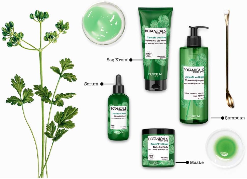 L'Oreal Botanicals Ginger & Coriander Fragile Hair Vegan Potion 125ml (Packaging May Vary), 125 ml (Pack of 1) - Image 4