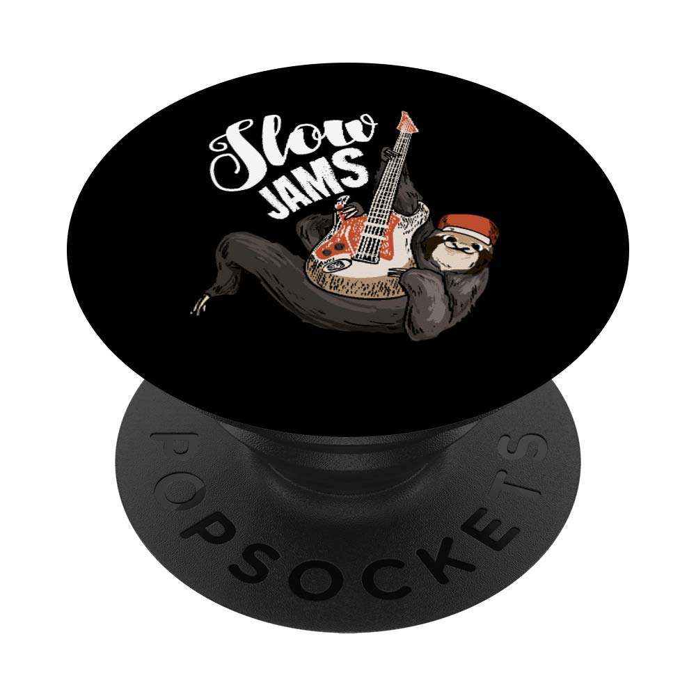 Sloth Playing Guitar Slow Jams For A Sloth Lover PopSockets PopGrip: Swappable Grip for Phones & Tablets