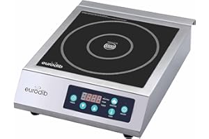 Eurodib CI1800 Induction Cooktop 1800W NSF Certified Commercial Burner – Pro Chef Countertop Hot Plate – Vitroceramic Glass – Touch Controls – 10" Cookware Compatible – Timer & Safety Shut-Off