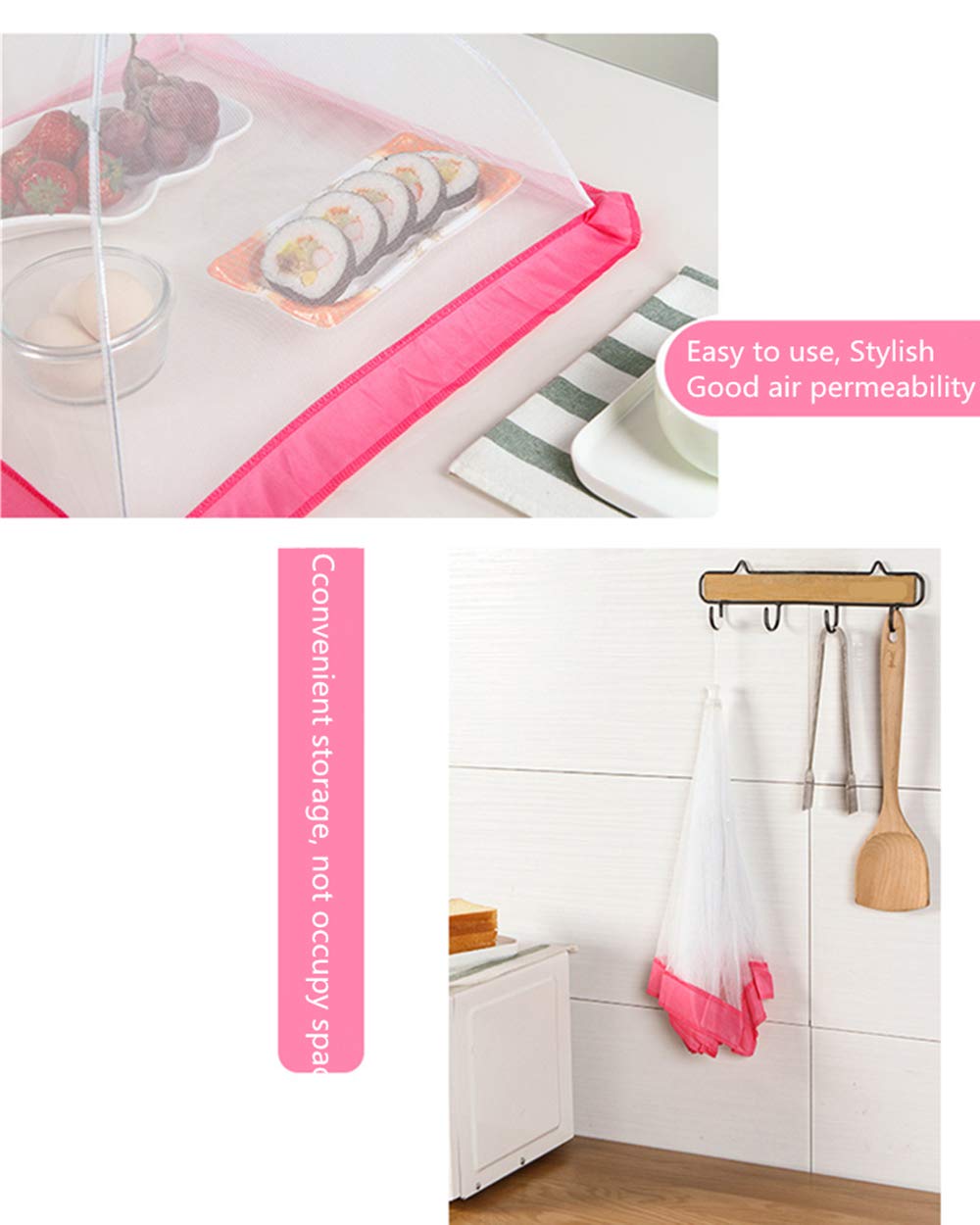 Veahom 4 Packs 17 inch Mesh Food Covers Tent Protectors for Parties, Picnics, BBQs, Reusable and Collapsible Pop Up Food Cover, Ideal for Indoor and Outdoor Use