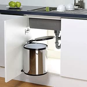 Jjek La Moda Bote de Basura, gabinete de Cocina de Acero Inoxidable