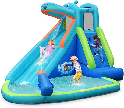 BOUNTECH Inflatable Water Slide, Hippo 