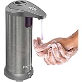 Soap Dispenser, Kolyes Touchless Motion Sensor Automatic Soap Dispenser; 4 Levels Adjustable/ Stainless Steel/ Battery Operated/ Hand-Free Soap Dispensers for Kitchen, Bathroom (Upgraded)