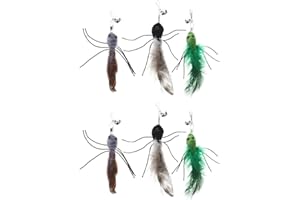 Hemobllo 6pcs Interactive Cat Plumage Refill Set with Bug Pattern, Cat Replacement Attachments for Indoor