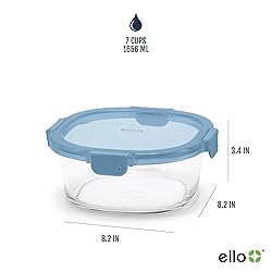 Ello Color Lock 7 Cup 4PC, 2 Pack Glass Meal Prep