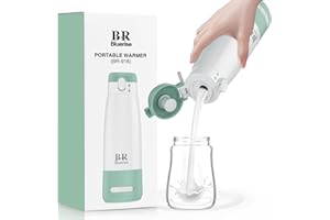BRBLUERISE Portable Milk Warmer for Travel – Dual Heating Modes for Breast Milk & Water, Portable Bottle Warmer with Fast Heating & Long Battery Life, 12 oz Large Capacity to Meet Your One-Day Needs