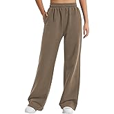 YEOREO Women's Wide Leg Sweatpants Drawstring Baggy Sweatpants Penny Fleece Lined Lounge Pants with Pockets