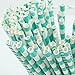 ZOOYOO Paper Straw 100pc For Parties,Birthdays,Weddings,Baby Showers And Celebrations (Turquoise)