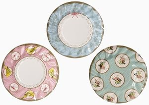 Talking Tables Frills & Frosting Disposable Plates, 12 count, for a Tea Party