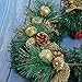 TINGOR 4 Pack Gold Glitter Christmas Picks with Artificial Pine Cone and Leaves for Christmas Flower Arrangements Wreaths and Holiday Decorations