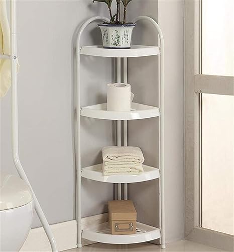 Keraiz Free Standing 3 4 Tier Shower Caddy Corner Rust Proof White