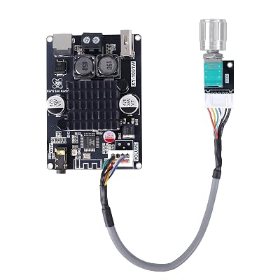 100W Bluetooth Amplifier Board with Antenna Base, TPA3116 Mono Audio Amp, TWS Stereo Pairing, External Volume Knob, AUX/USB/Bluetooth Input for DIY Speakers, Car Audio, Home Sound System