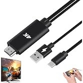 HDMI Adapter MHL Converter Cable 4K HD Video Digital HDTV Cord w/Charging for iPhone 15 Pro Max Plus Galaxy S23 S22 Ultra S21