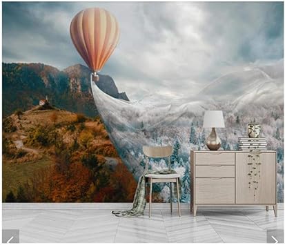 Amazon リビングルーム用3d山壁画 熱気球の風景壁紙壁画 壁紙ロールプリント 写真壁画 400cm W X250cm H 13 1 X8 2 壁紙