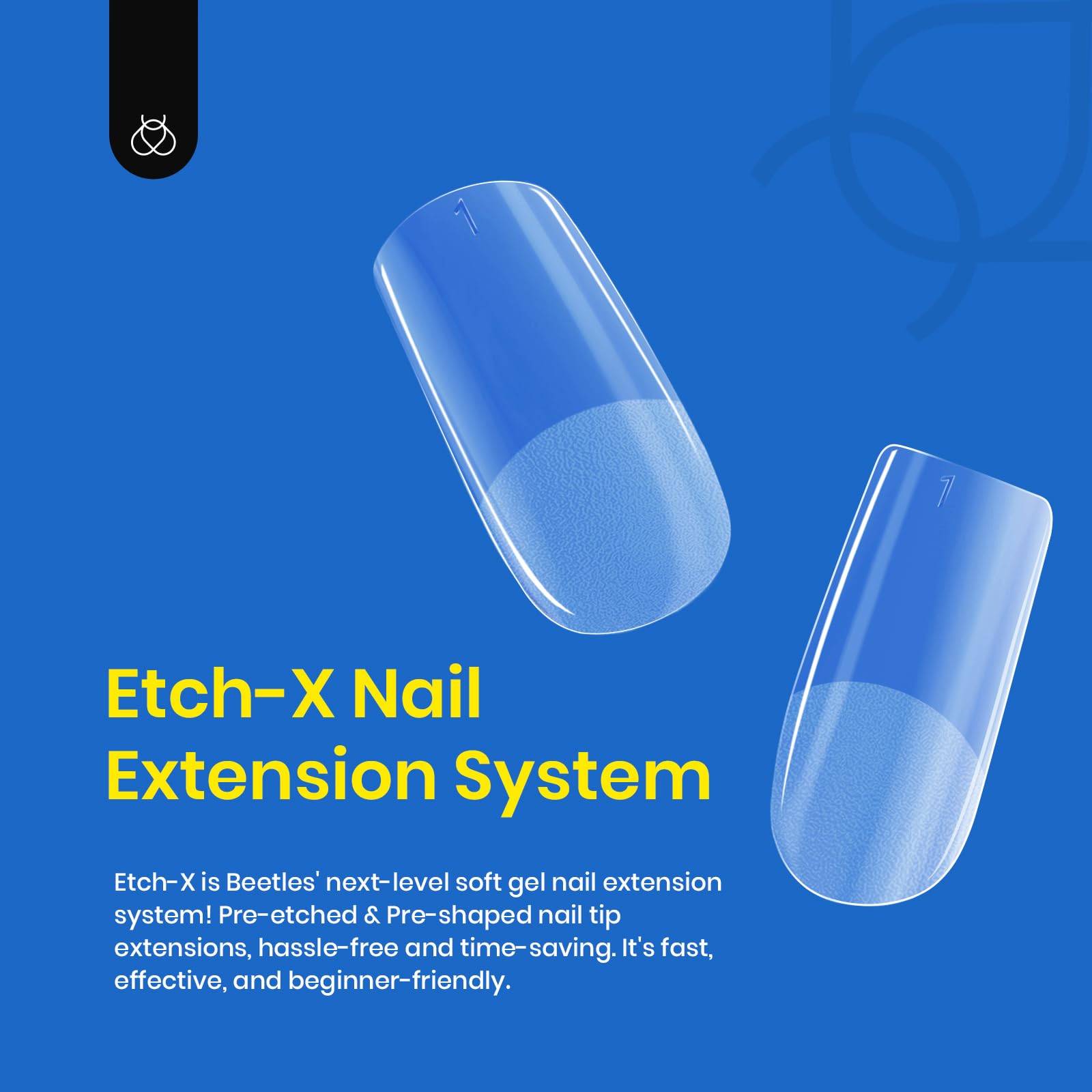 Beetles Gel Nail Tips Easy Nail Extension 504Pcs Pre shaped Medium Square Half Matte Nail Tips Press on Gelly Tips Full Cover False Nails for Gel Art Polish Soak off Nail Extensions Acrylic Nails - Image 2