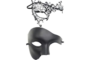 Coolwife Masquerade Mask Vintage Phantom Of The Opera One Eyed Half Face Costume