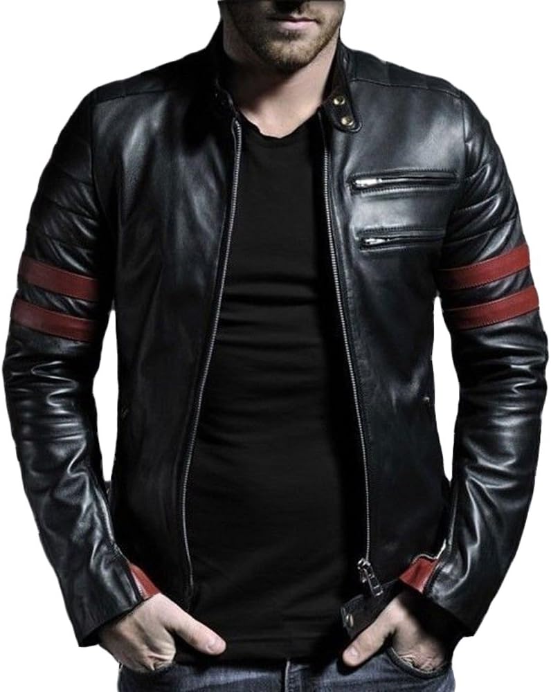 Exemplar Mens Classic Genuine Lambskin Leather Jacket KL767