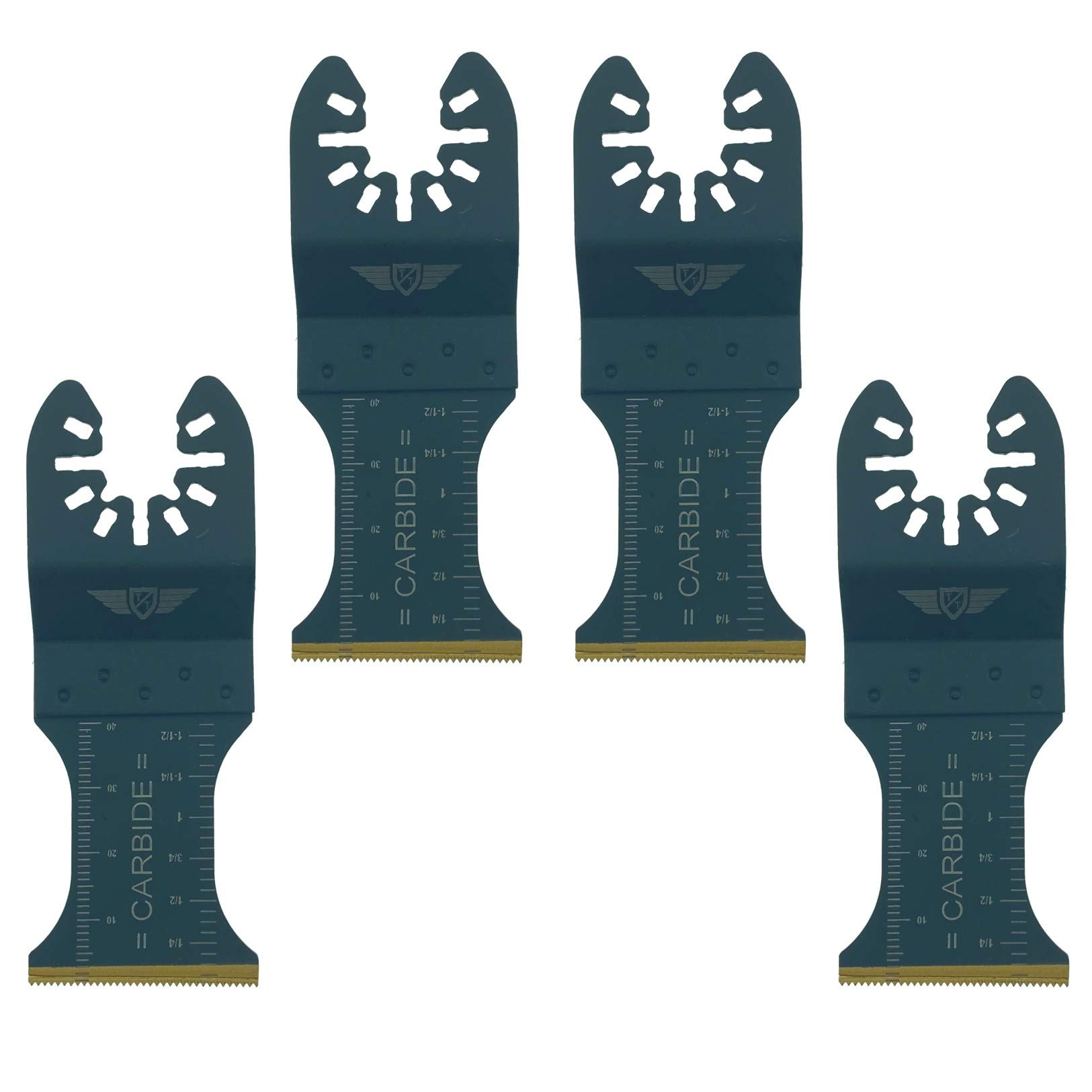 4 x TopsTools FA35ACT_4 Fast Change Tungsten Carbide Heavy Metal Blades Compatible with Dewalt Black and Decker Bosch Fein (Non-StarLock) Makita Milwaukee Parkside Ryobi Worx Workzone Multitool