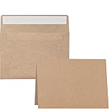 Blank Cards and Envelopes 4x6, 50 Pack Brown Blank