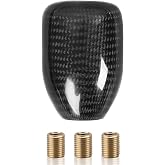 muge racing Universal Carbon Fiber Shift Knob Automatic/Manual Gear Shift Knob for Most Vehicles with 3 Adapters