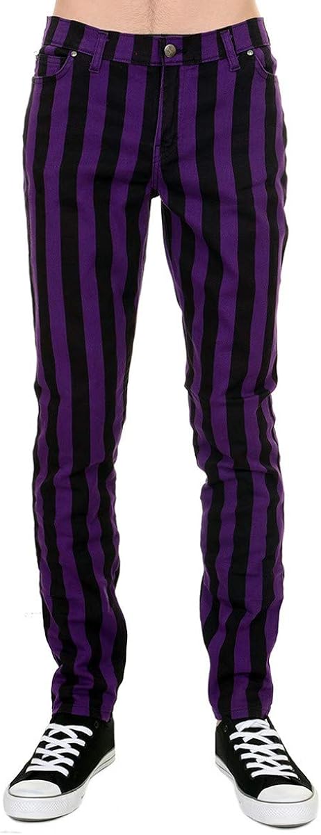 black and purple jeans