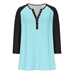 Womens 3/4 Sleeve Tops and Blouses Plus Size