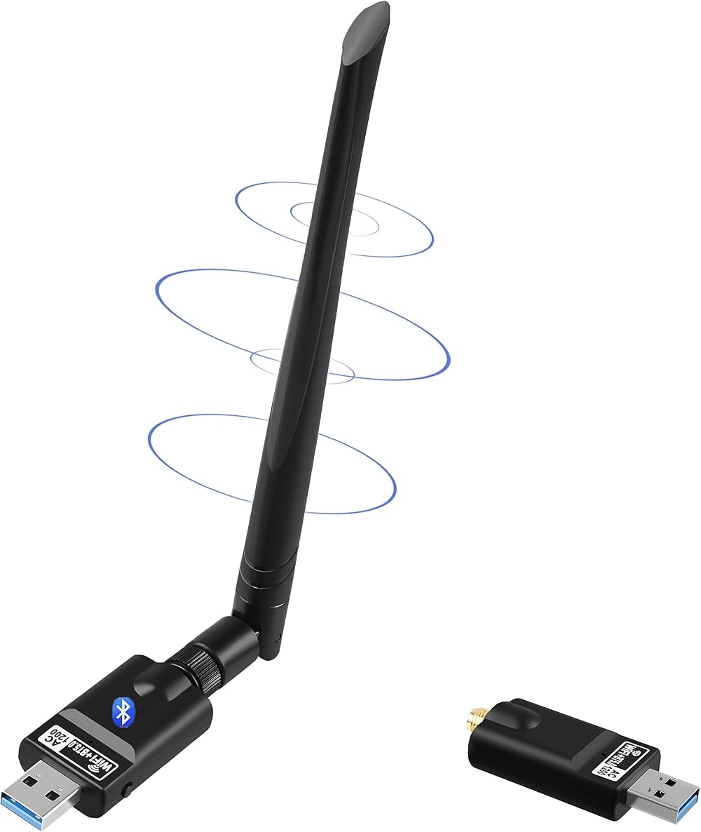 HDAKDDHG WiFi Adapter 1300Mbps Bluetooth 5.0 USB 3.0 5GHz 2.4GHz AC