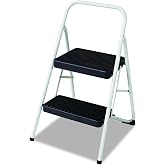 Cosco 11135CLGG1 2-Step Folding Steel Step Stool, 200lbs, 17 3/8w x 18d x 28 1/8h, Cool Gray