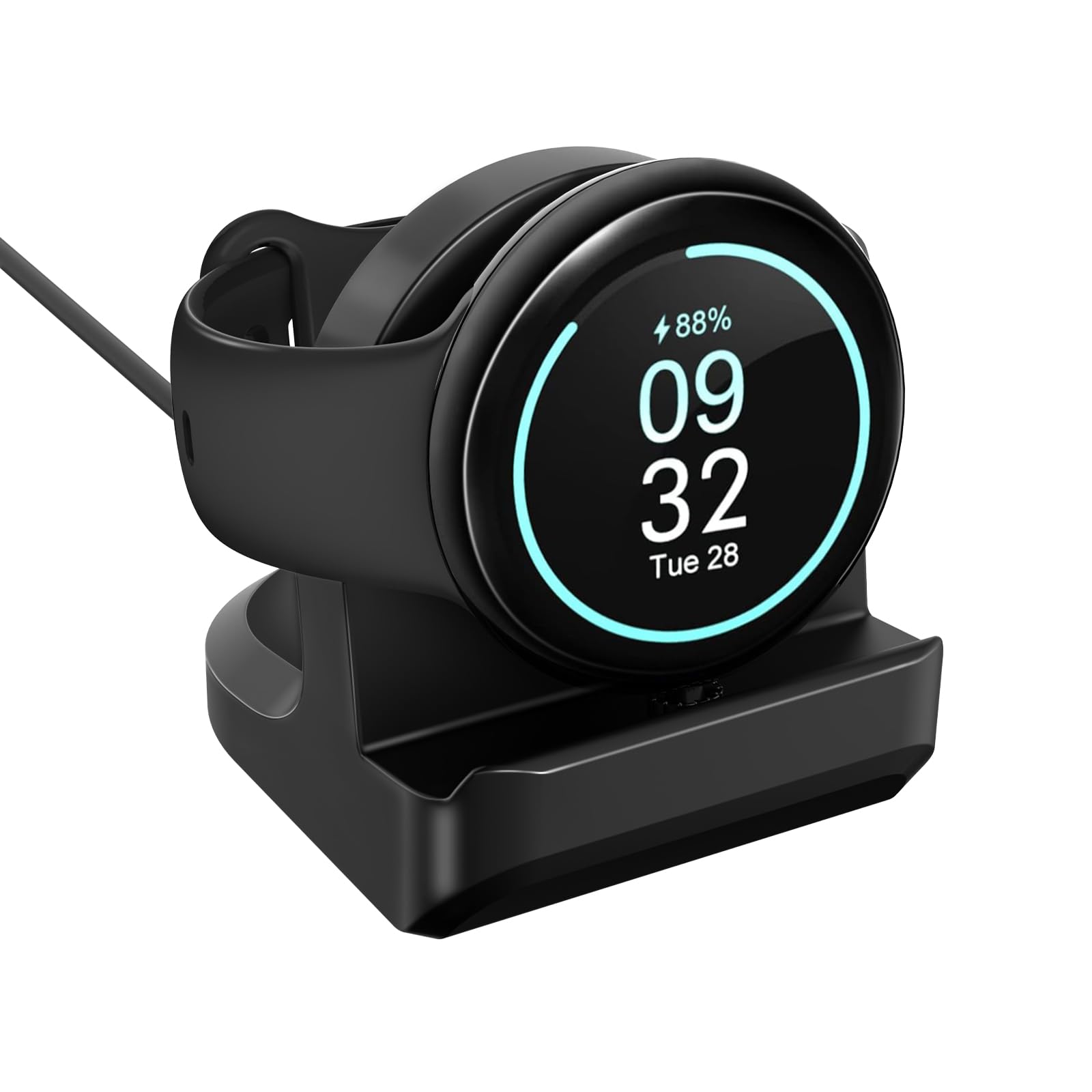 TiMOVO Stand Compatible with Google Pixel Watch 3/Pixel Watch 2/Fitbit Ace LTE Charger,Nonslip Charger Stand Holder with Integrated Cable Management Slot,Vertical Charger Bracket, Black