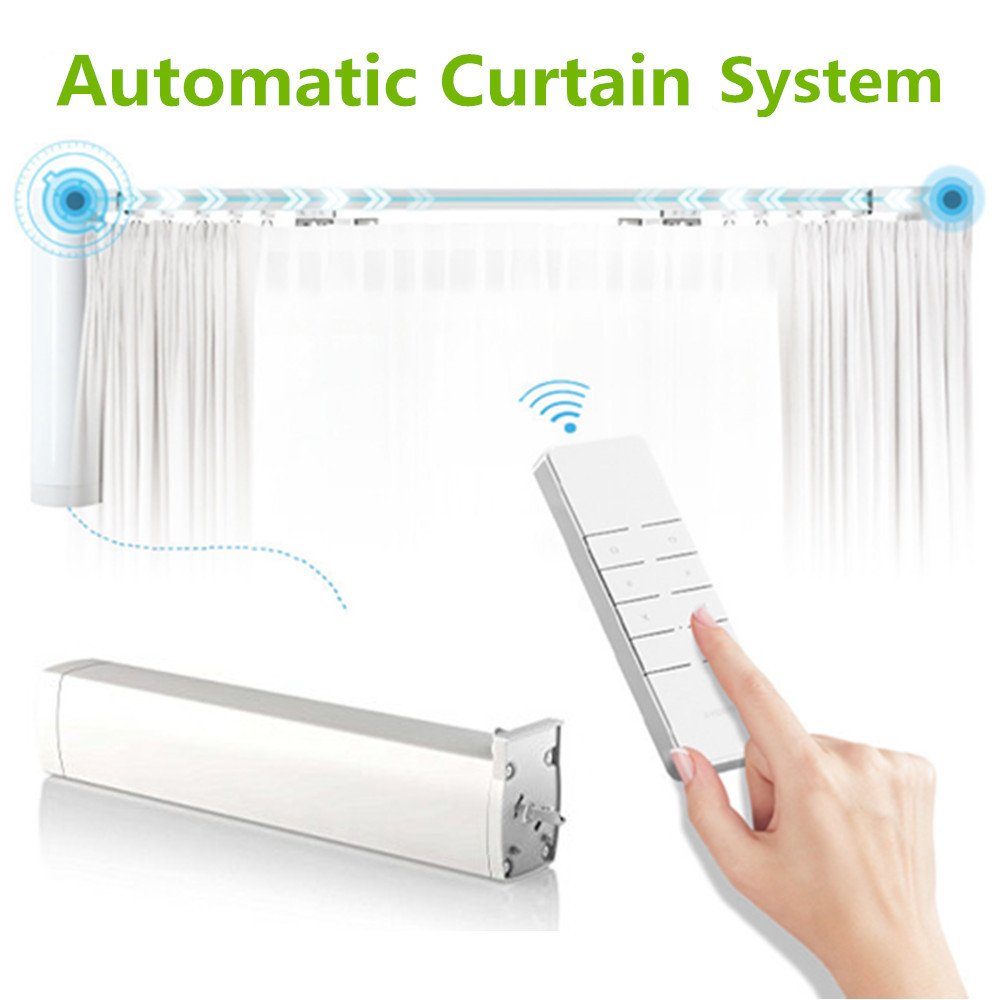 Finefun Automatic Curtain System Electric Tracks Motorized Rod