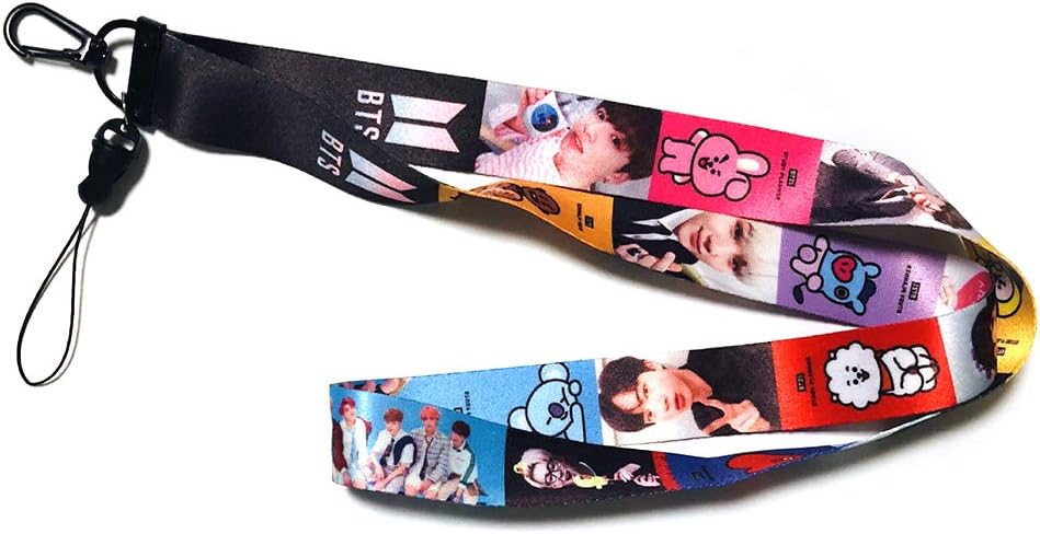 Nuofeng Bangtan Boys Bangtan Boys Holder Lanyard Neck Strap Key Chain Hook for Your Mobile Phone (Bangtan Boys)