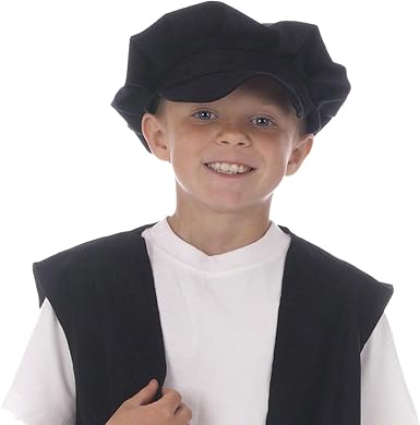 boys black flat cap