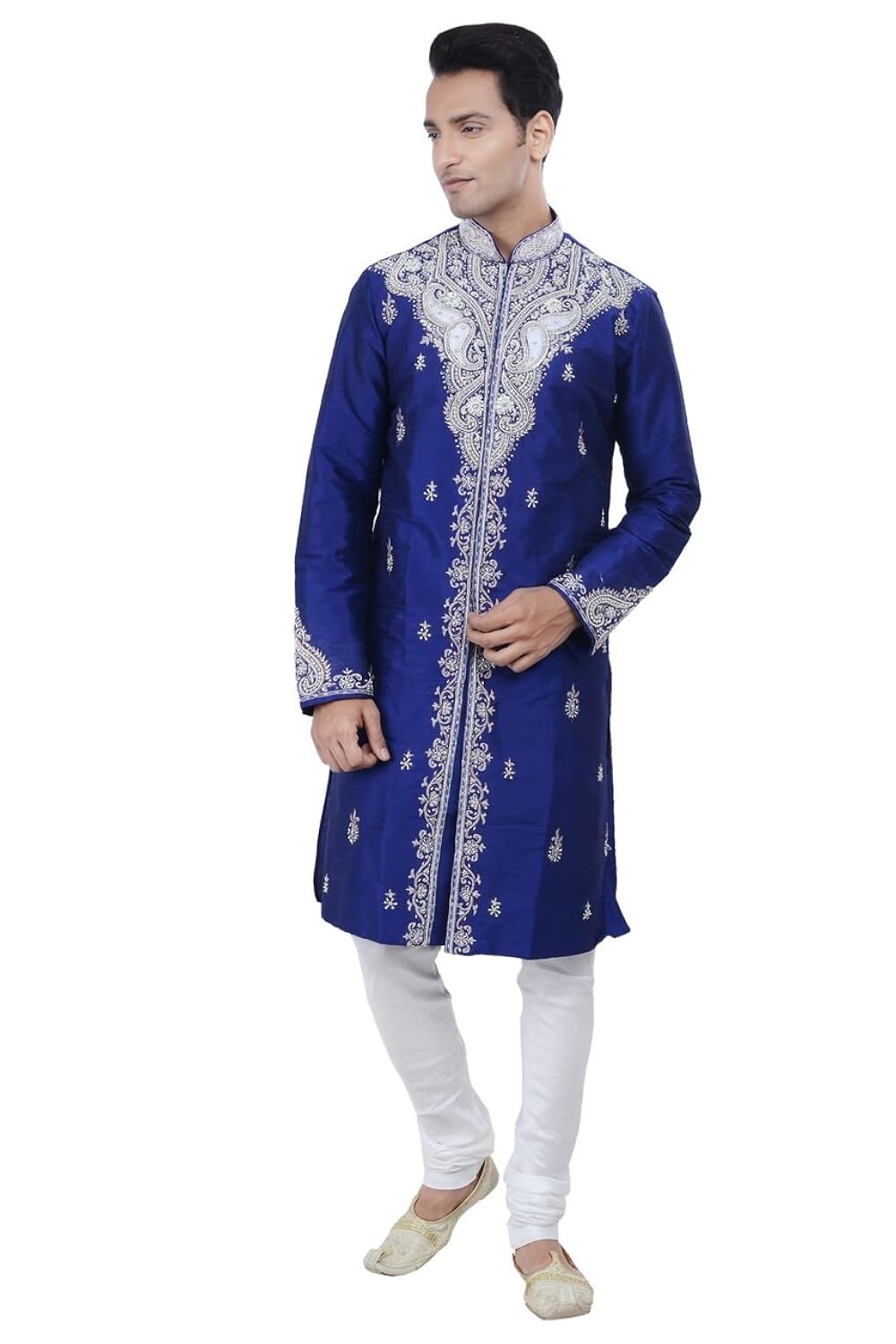 ethnic indian design blue kurta sherwani
