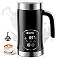 5-in-1 Milk Frother and Steamer - Upgraded Automatic Milk Steamer 11.8oz Hot & Cold Foam Maker and Milk Warmer with LED Display Touch Screen & Two Whisks for Latte,Cappuccinos,Silent Working