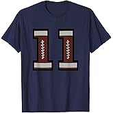 Number #11 Football Fan Number T-Shirt