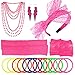 PAXCOO Women's 80s Outfit Costume Accessories Set Neon Headband Earrings Fishnet Gloves Leg Warmers Necklace Bracelet