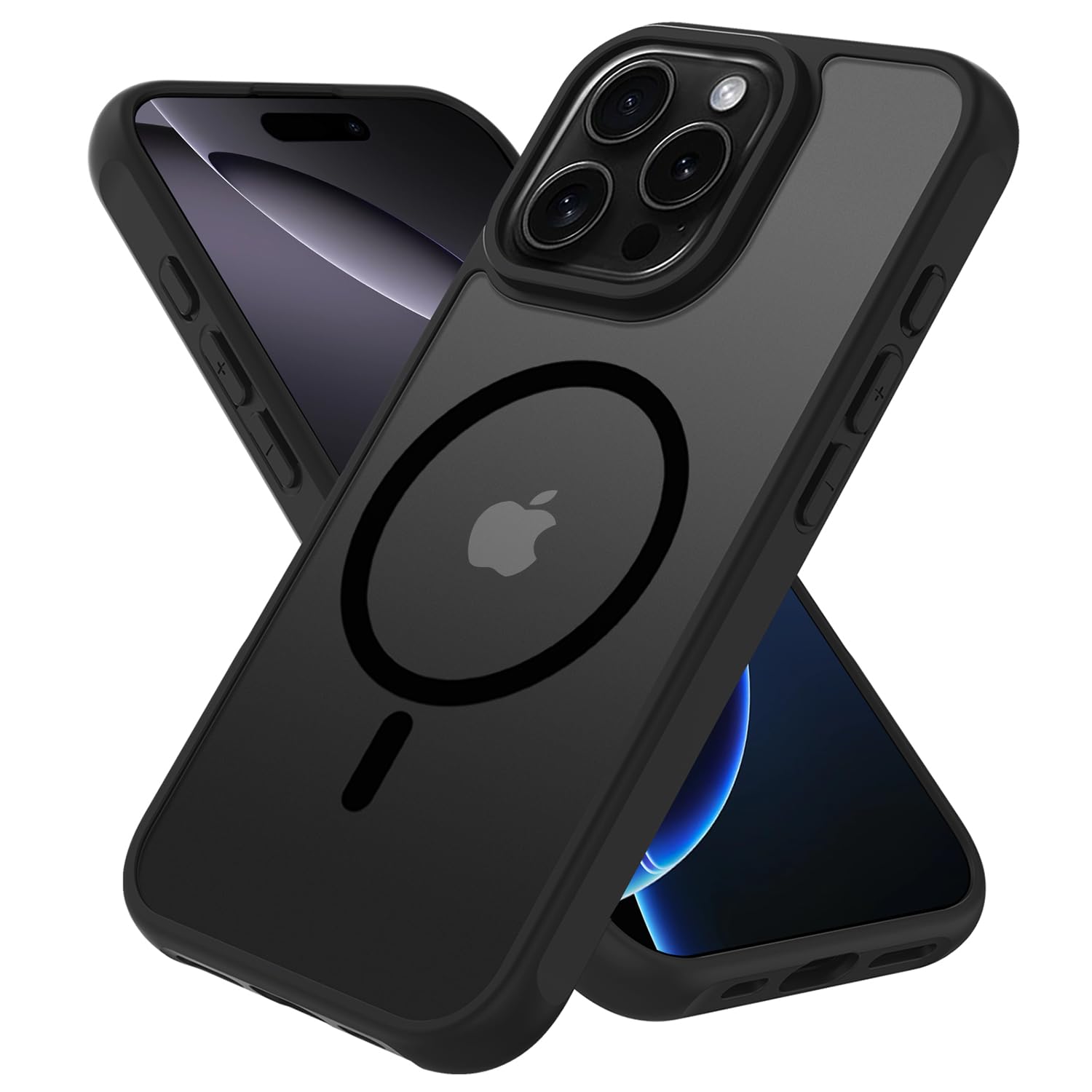 Photo 1 of 15 CASES PinLiSheng Magnetic for iPhone 16 Pro Max Case [Mil-Grade Drop Protection] [Compatible with Magsafe] Shockproof Slim Translucent Matte Protective Phone Case, Black IPHONE 