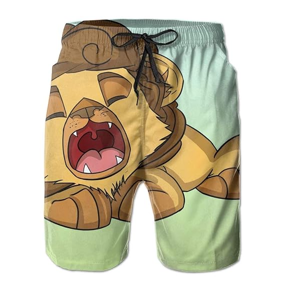 Dessin Animé Lion Qui Dort Short De Plage à Séchage Rapide