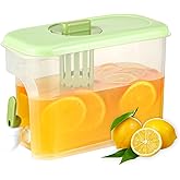 RAMFIYN 1 Gallon Drink Dispenser for Fridge, Water Container with Spigot, Upgraded Gallon Water Dispenser Ice Tea Pitcher for Fridge