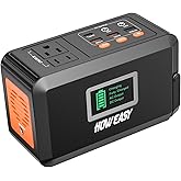 HOWEASY Portable Power Station,120W(240W Peak) Solar Generator,88Wh Lithium Battery Power with 110V AC Outlet/DC/USB/LED Ligh