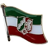 North Rhine-Westphalia Flag Die-struck German Bundeslaender Metal Lapel Pin with Butterfly Clasp Closure