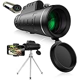 Vemico Monocular Telescope 12x50 High Powered Waterproof Wide View Monoculars Scope with Phone Adapter Compass Tripod for Bird Watching Hunting Hiking Stargazing